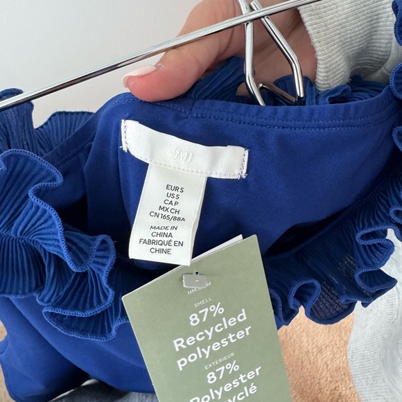 Blue Ruffled Bodysuit Top - Picture 2 of 2